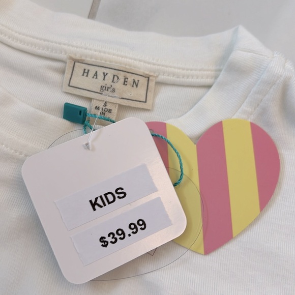 🆕HAYDEN Off White Boho Bohemian Puff Ruffle Lace Sleeve Blouse Short Sleeve Top - Picture 6 of 9